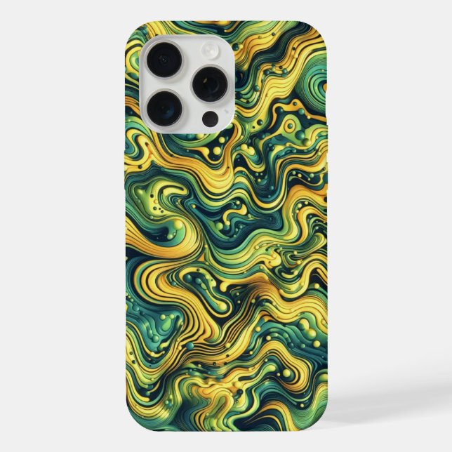 Acid Wave Camo, trippy design, camouflage pattern iPhone Case (Back)