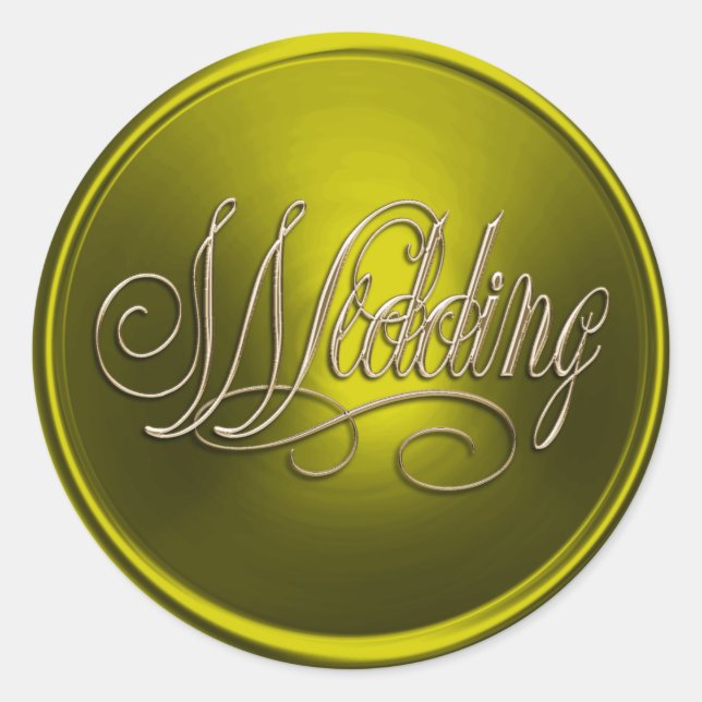 Acid Yellow and Gold Wedding Envelope Seal (Front)