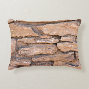 Acient brick wall. Grunge brick wall background. B Accent Pillow