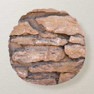 Acient brick wall. Grunge brick wall background. B Round Pillow