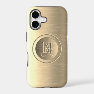 Acier Or Métallisé Monogramme Gravé