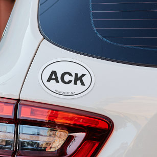ACK Nantucket Abbreviation & Name Euro Oval Car Magnet