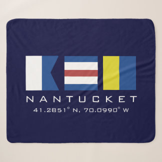 ACK Nantucket Nautical Sherpa Blanket