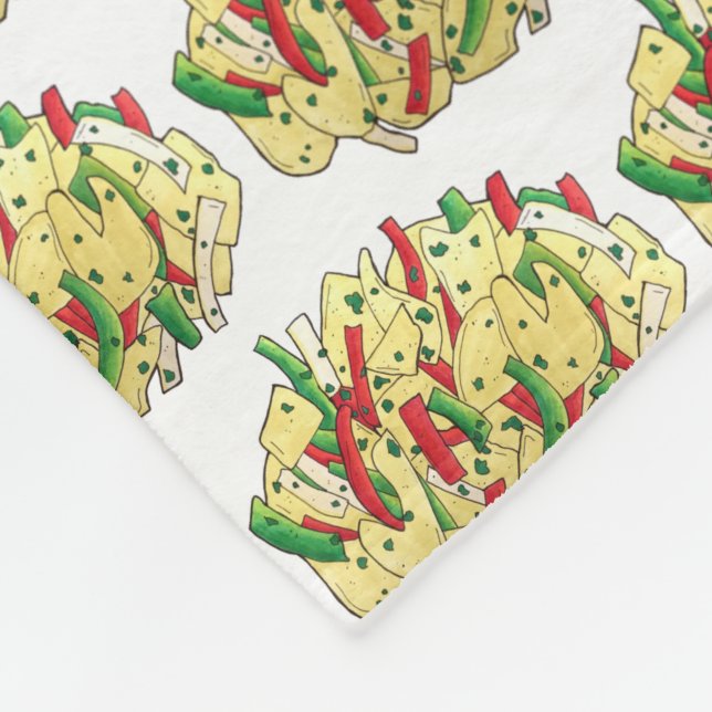 Ackee and Saltfish Cod Jamaican Caribbean Food Fleece Blanket (Corner)