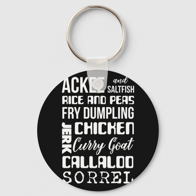 Ackee And Saltfish Rice And Peas Fry Dumpling Keychain (Front)