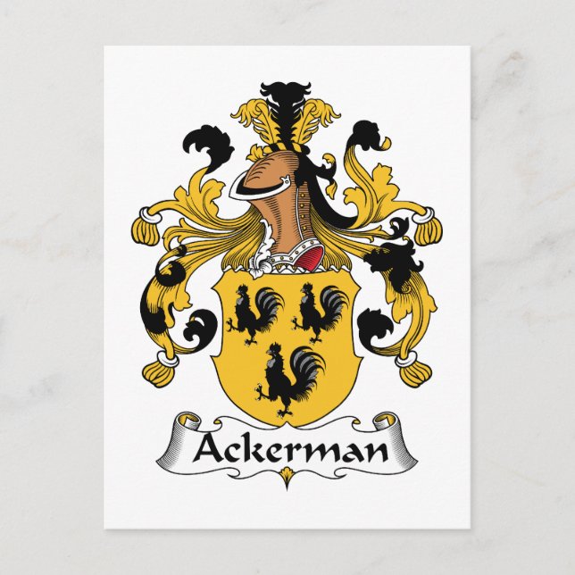 Ackerman Family Crest Postcard (Front)