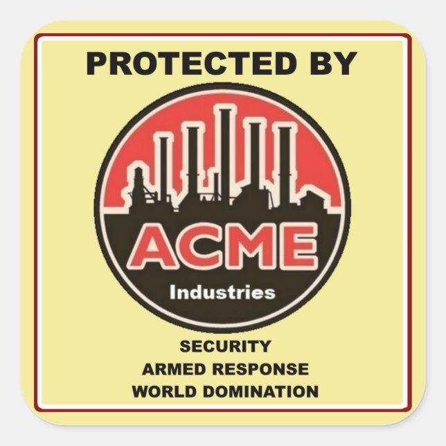 Acme Industries Security Sticker (Front)