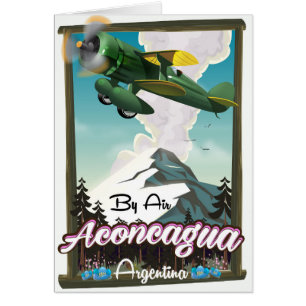 Aconcagua -Argentina vintage flight poster print.