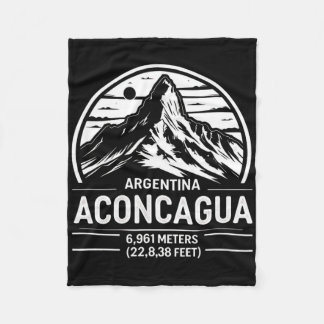 Aconcagua Mountain Argentina Climber Mountaineerin Fleece Blanket
