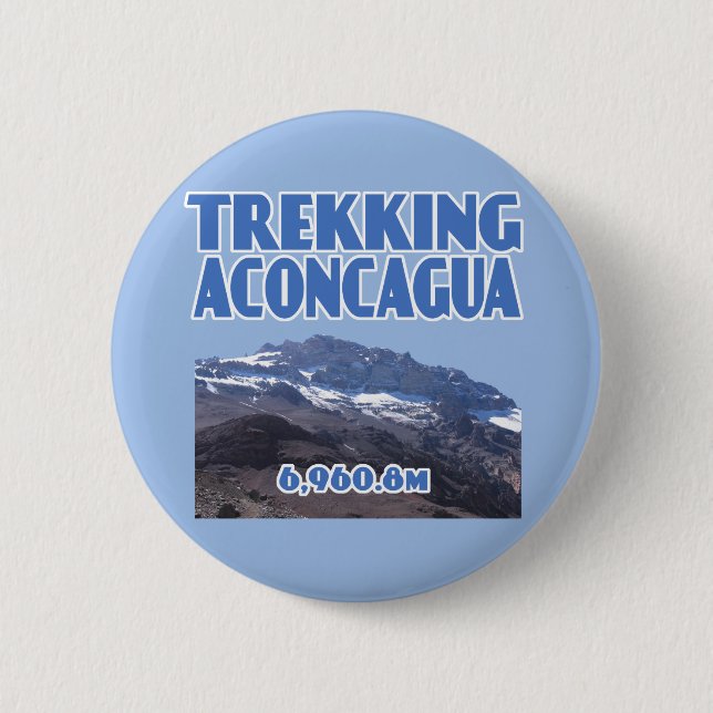 Aconcagua Mountain High Altitude Climbing 2 Inch Round Button (Front)
