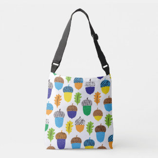 Acorn Autumn: Vintage Leafy Pattern. Crossbody Bag