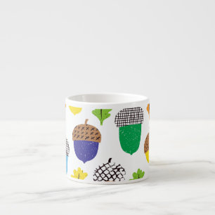 Acorn Autumn: Vintage Leafy Pattern. Espresso Cup