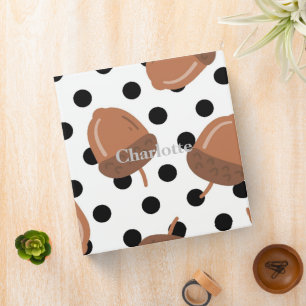 Acorn Black Dots Autumn Y2K Pattern  Binder