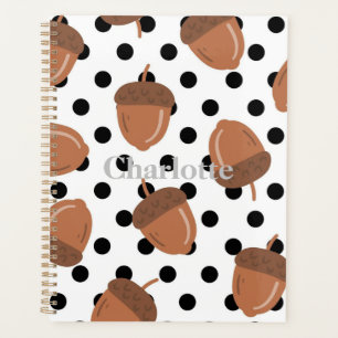 Acorn Black Dots Autumn Y2K Pattern Planner