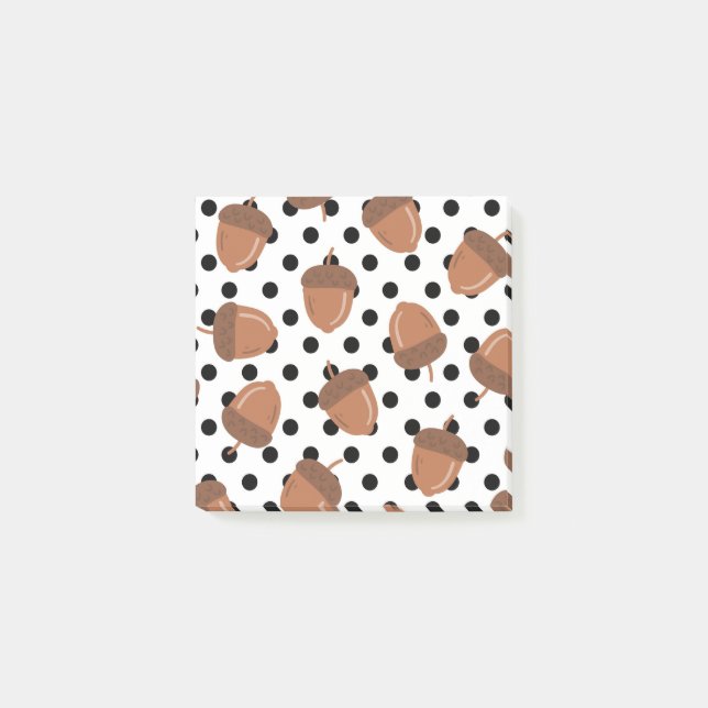 Acorn Black Dots Autumn Y2K Pattern  Post-it Notes (Front)