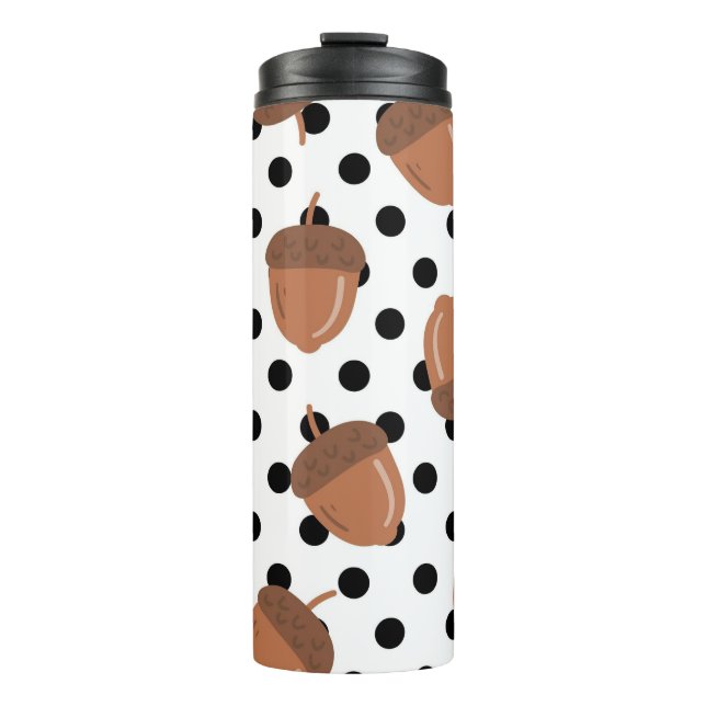 Acorn Black Dots Autumn Y2K Pattern  Thermal Tumbler (Front)