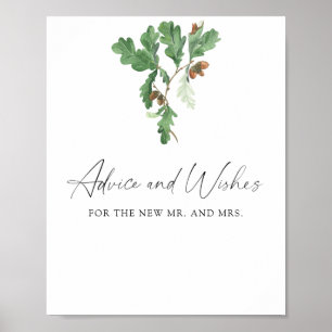 Acorn branch - advice and wishes poster