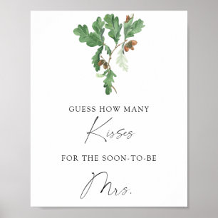 Acorn branch. How many kisses bridal shower game Poster