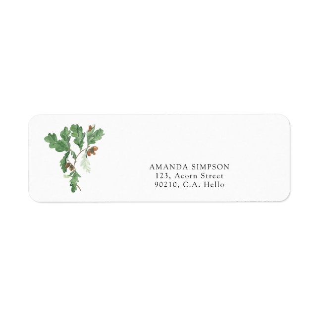 Acorn Branch Return Address Label (Front)