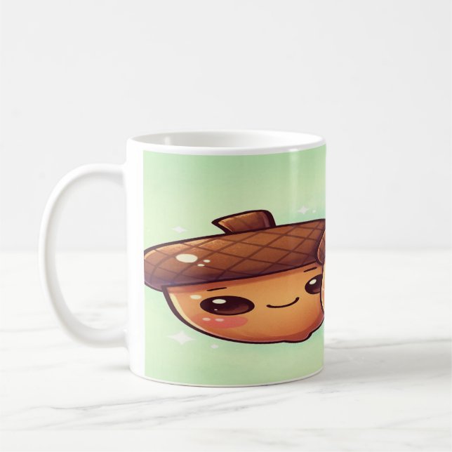 Acorn Cuties: Kawaii Companions for Cozy Sips Coffee Mug (Left)