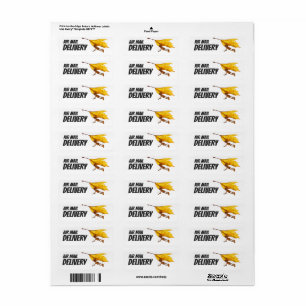 Acorn elf flying on the leaf - fast priority label