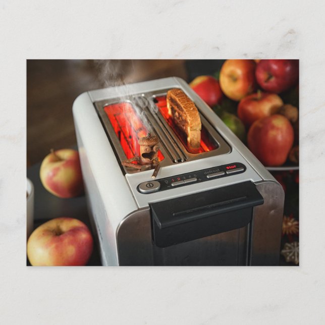 Acorn elf in the toaster postcard (Front)