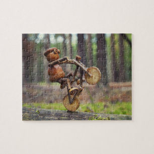 Acorn elf rider on the bike jigsaw puzzle