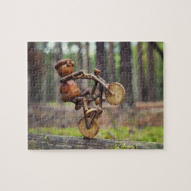 Acorn elf rider on the bike jigsaw puzzle (Horizontal)