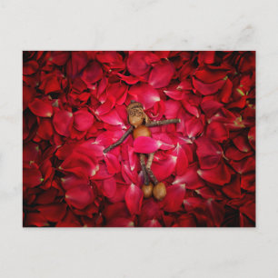 Acorn elves beauty in roses postcard