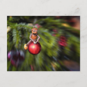 Acorn elves on the Christmas decoration Christmas Postcard