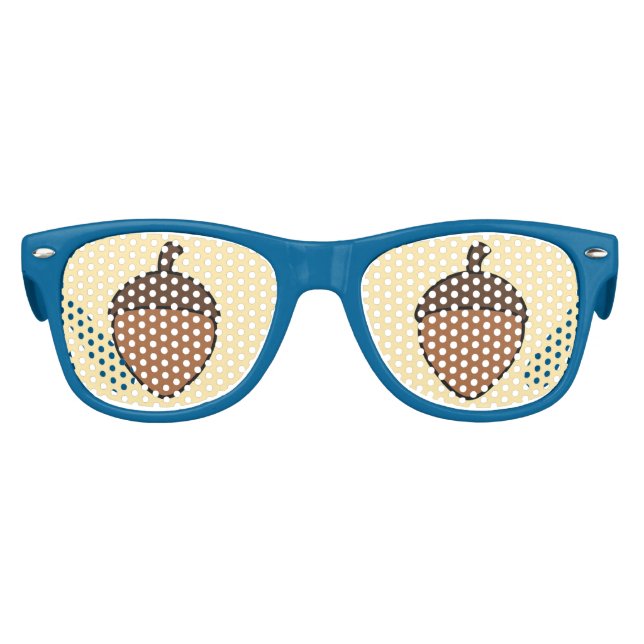 Acorn Eyes Funny Nature Brown Blue Kids Sunglasses (Front)