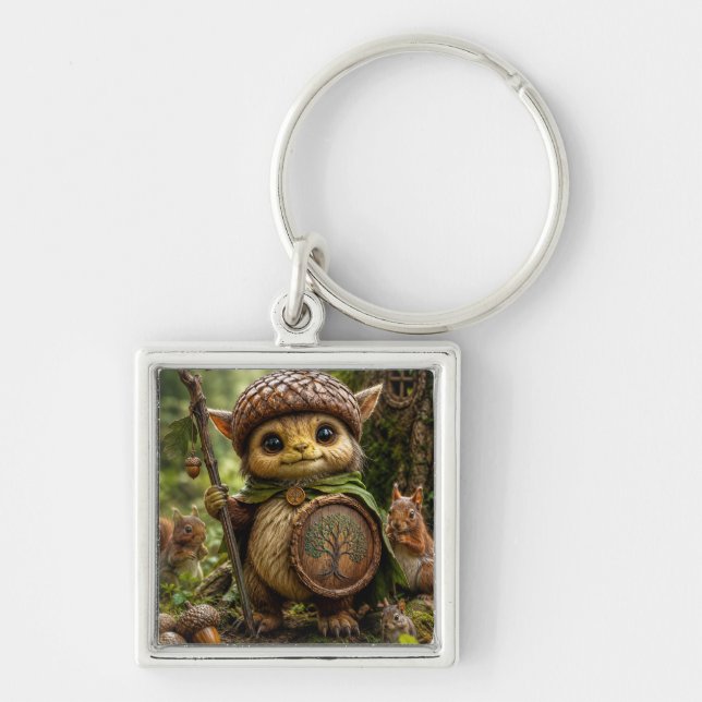 Acorn Guardian Cute Forest Monster Keychain (Front)