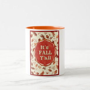 Acorn It’s Fall Y’all Autumn Leaves Cozy Southern Two-Tone Coffee Mug
