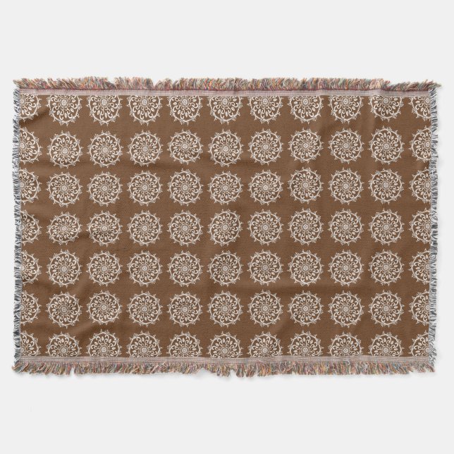 Acorn Mandala Throw Blanket (Front)