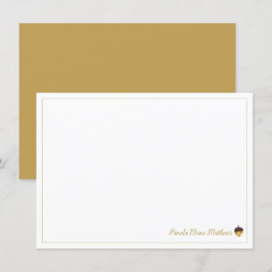 Acorn Personalized Flat Note Card
