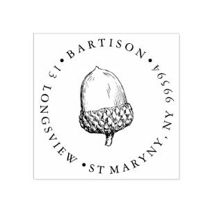 Acorn ROUND RETURN ADDRESS Rubber Stamp