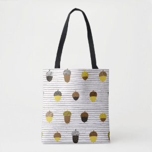 Acorn seamless pattern. Autumn surface decoration. Tote Bag