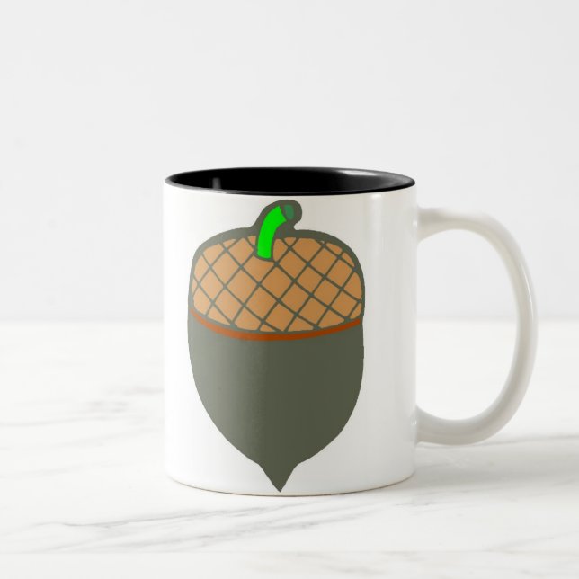 Acorn Sketch Two-Tone Coffee Mug (Right)