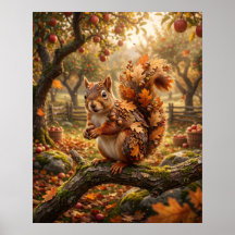 Acorn Squirrel Autumn Grove