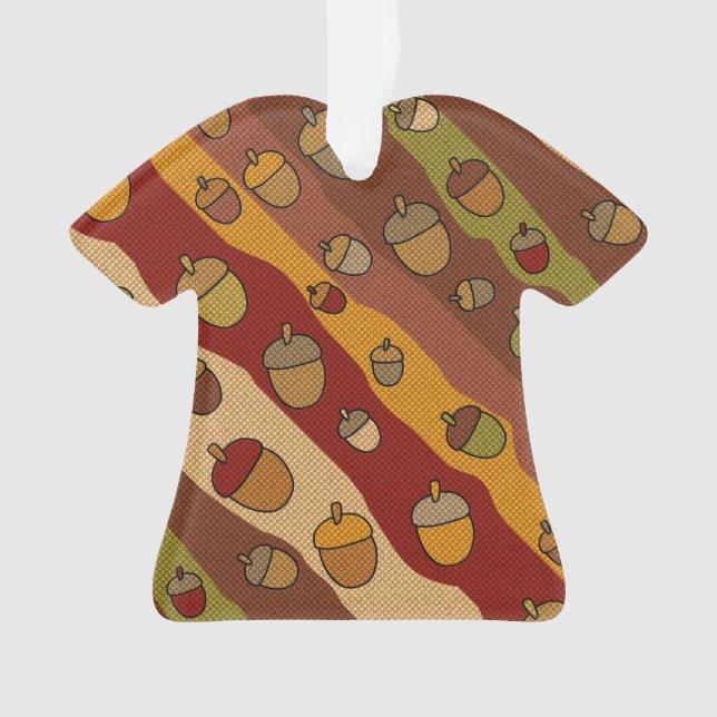 Acorn Stripes Pattern Ornament (Front)