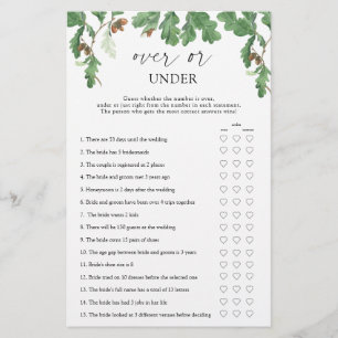 Acorn tree - Over or under bridal shower game