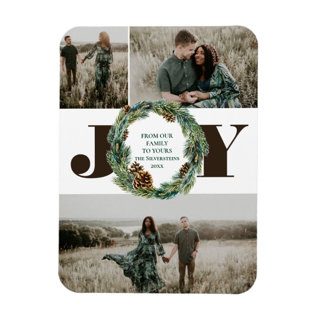 Acorn Wreath Christmas Holiday Magnet (Vertical)