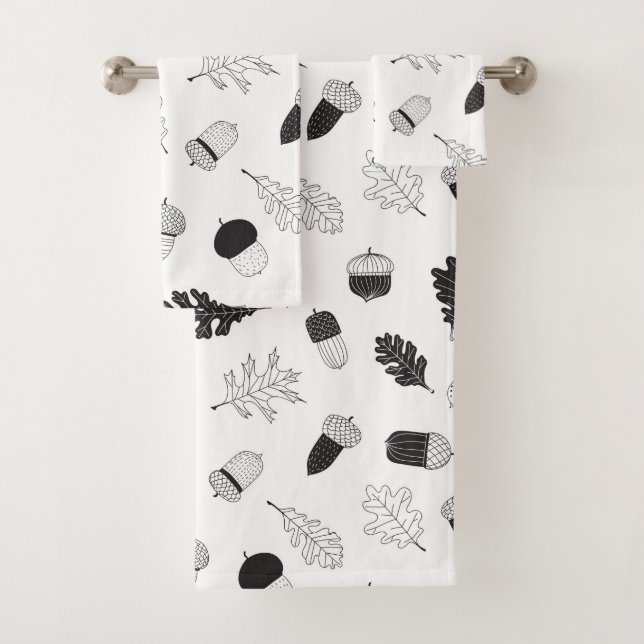 Acorns and leaves bath towel set (Insitu)