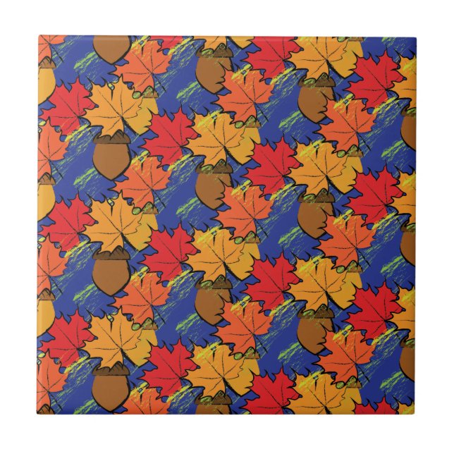 Acorns and leaves I Tile (Front)