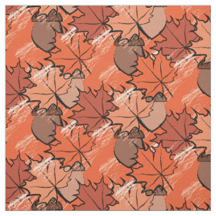 Acorns and leaves II Fabric
