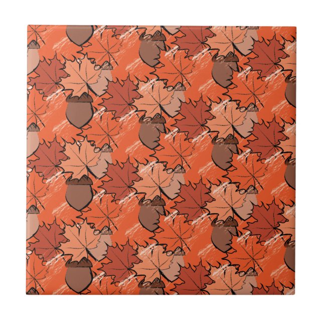 Acorns and leaves II Tile (Front)