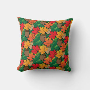 Acorns and leaves III Throw Pillow