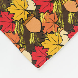 Acorns and leaves IV Fleece Blanket