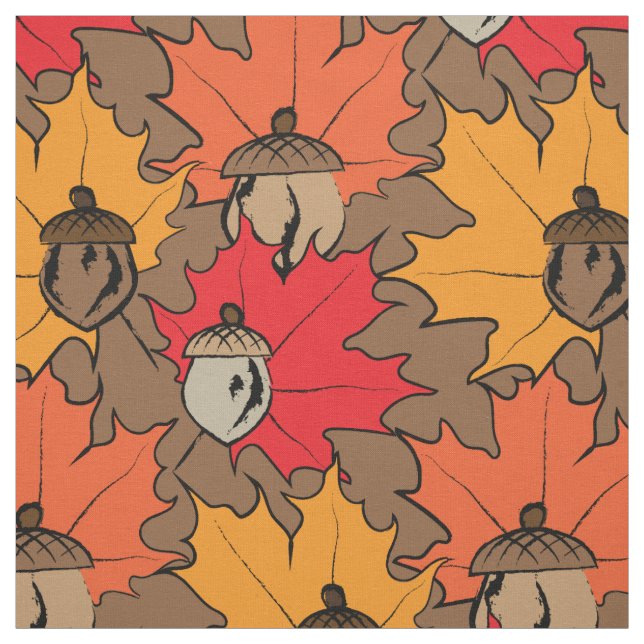 Acorns and leaves V Fabric (Swatch)
