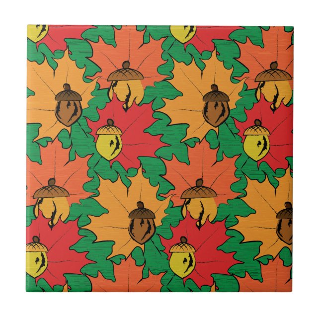 Acorns and leaves VI Tile (Front)